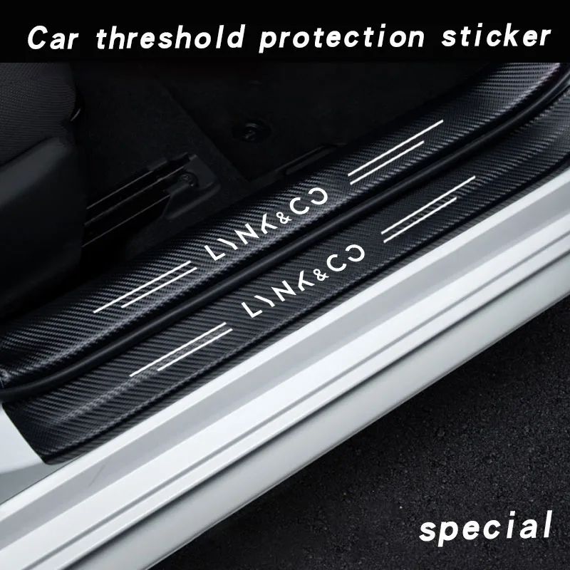 ألياف الكربون ملصقات السيارات عتبة الباب حامي الوفير حماية الشريط ل Lynk & Co 01 05 09 02 Lynk Co 03 EM-F 06 Phev اكسسوارات