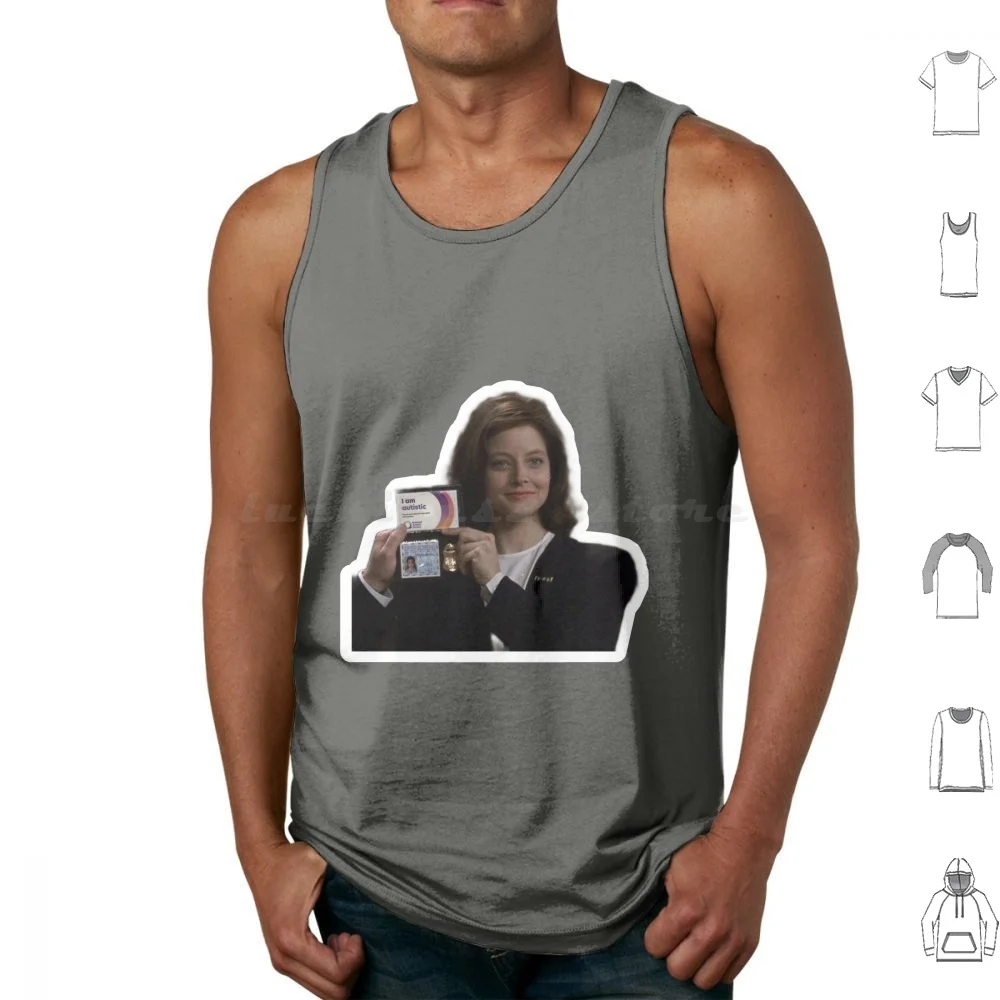 Clarice Starling Autistic Tank Tops Colete Sem Mangas Clarice Starling Autismo Autista Jodie Foster Hannibal Silêncio Do