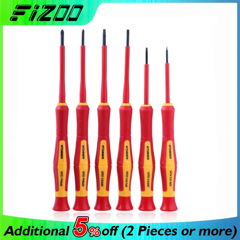 

6PCS Insulated Screwdriver Set VDE Precision Screwdriver Magnetic Slotted Phillips Bits For Electrician Hand Tools Screwdriver