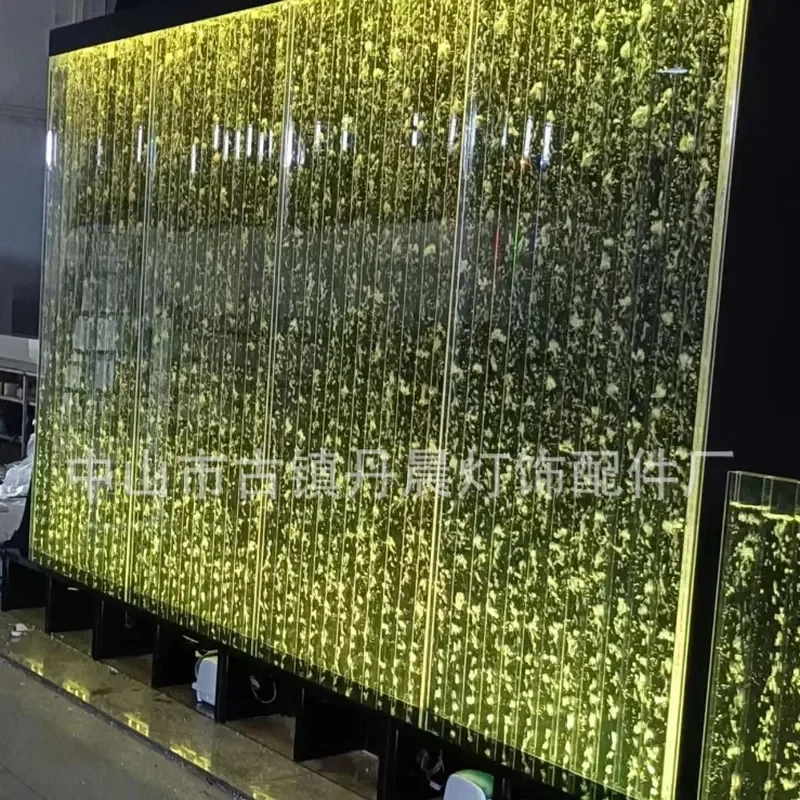 Luminous Acrylic Bubble Water Curtain Screen Color Changing Partition for Storefront Entrance Decoration Wall Divider