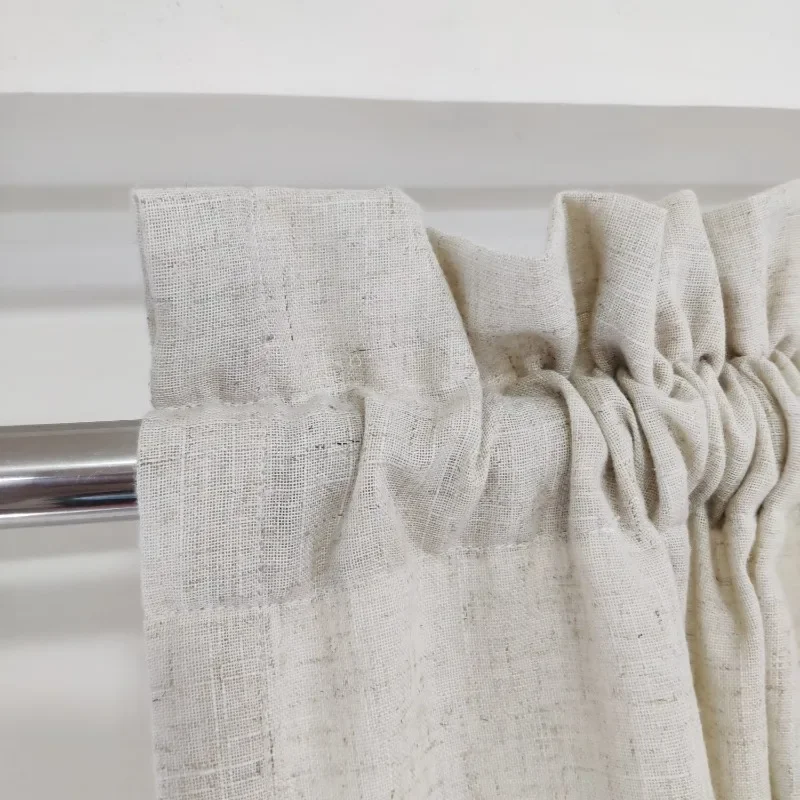 

Elegant French Belgian Linen Flax Cloth Curtain For Home Decorative