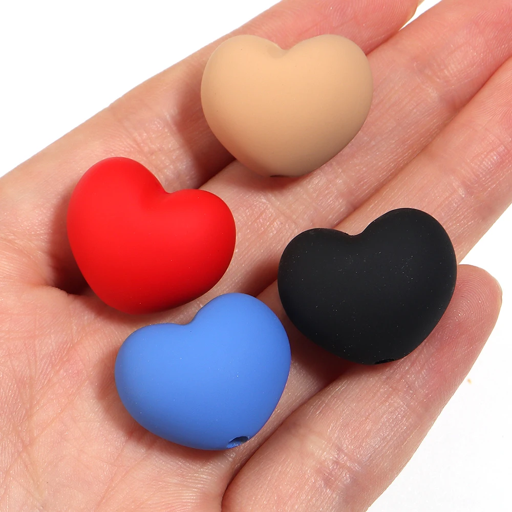 5 Stück/Set Matte Acryl-Herzperlen Bunte Lose Abstandsperlen für Schmuckherstellung DIY Armband Schlüsselanhänger Ohrringe Zubehör – Detail 6