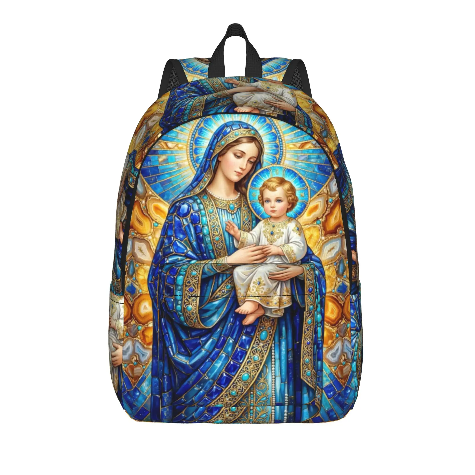 Holy Mary Baby Jesus Backpack  Hiking Backpacks Student Casual School Bags Designer Large Rucksack