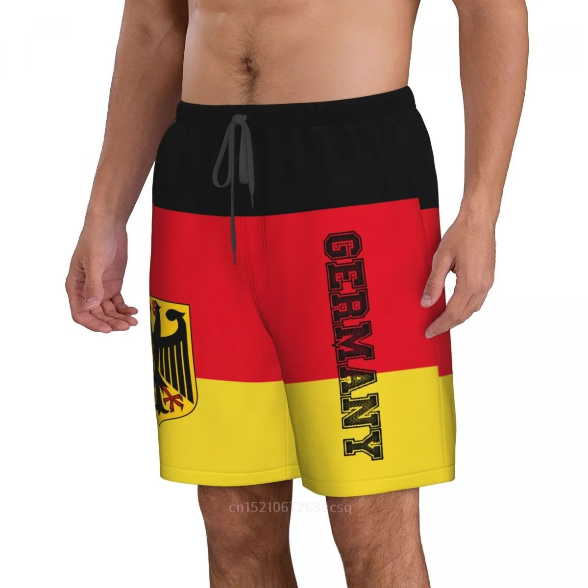 2023 Summer Polyester Germany Country Flag 3D Printed Men\'s Board Shorts Beach Pocket Running Summer Pants