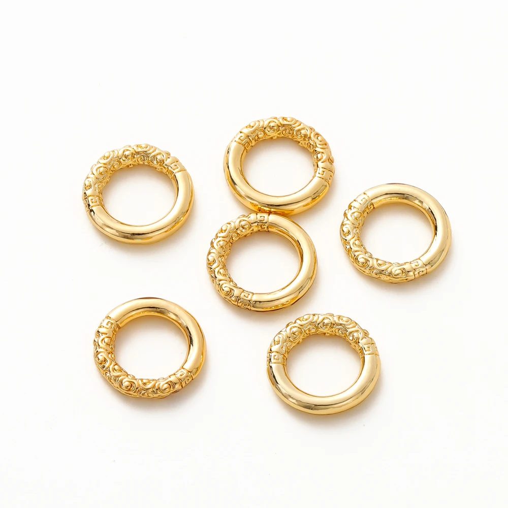 10Pcs/Lot 18K Gold Color Alloy Circle Shape Connectors for  Jewelry Making Necklace Supplies Diy Findings Accessories