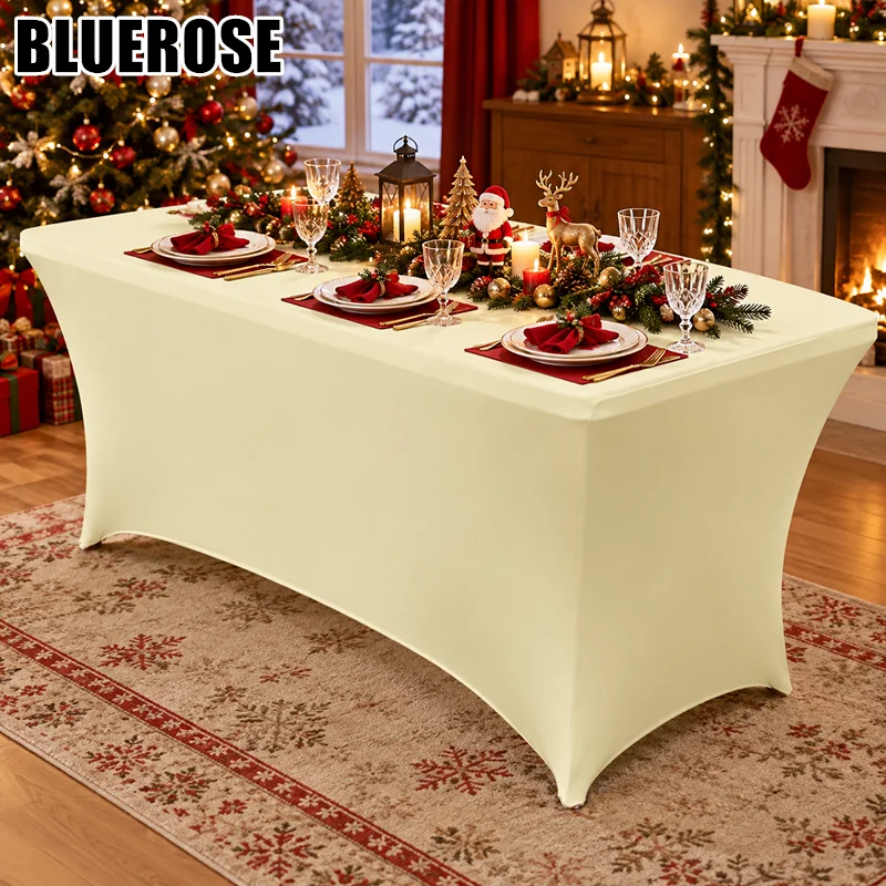 Spandex Fitted Stretch Table Cover for 4 Ft To 8ft Folding Table, Rectangular Cocktail Tablecloth, Perfect for Party or Banquet
