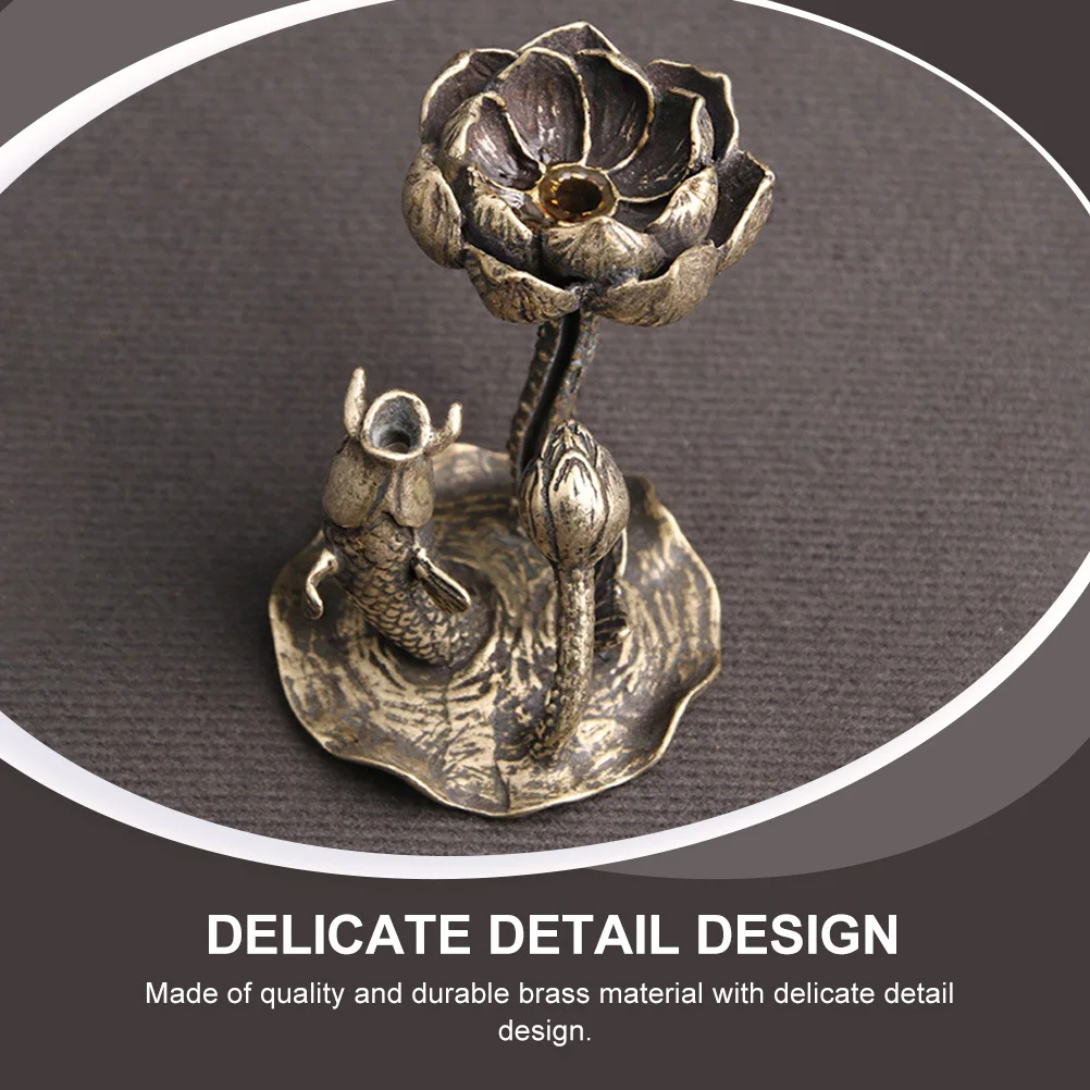 

1Pcs Lotus Leaf Incense Burner Brass Craft Censer for Aroma Therapy Home Office Decor Backflow Incense Burner Decorative Holder