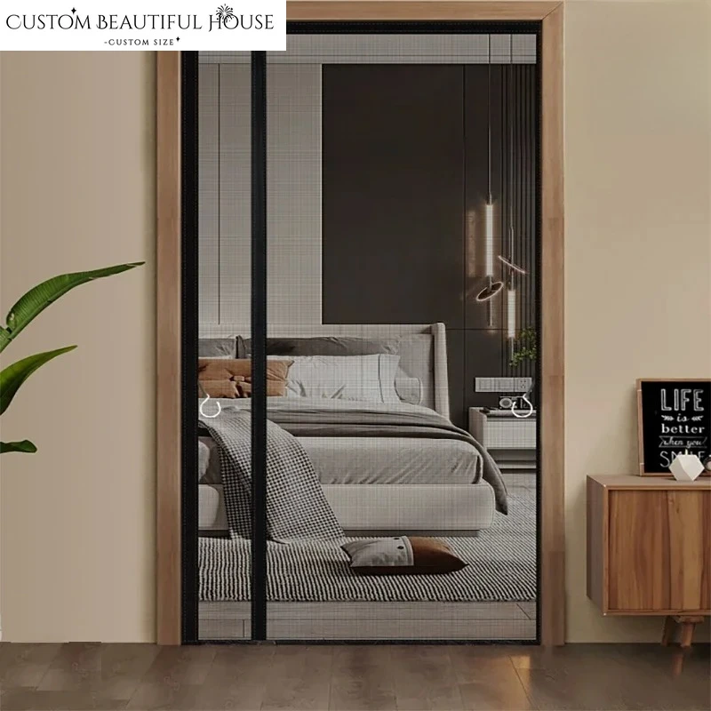 Customized Size Summer Invisible Door Curtain，magnetic Mosquito Net,automatic Closing,used in Bedrooms,kitchens,and Living Rooms