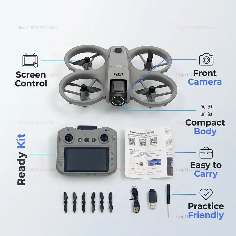 2026 NEW GT3 Mini With LED Foldable Drones GPS 8K HD Dual Camera Brushless Motor Obstacle Avoidance RC FPV Quadcopter Toys Gifts