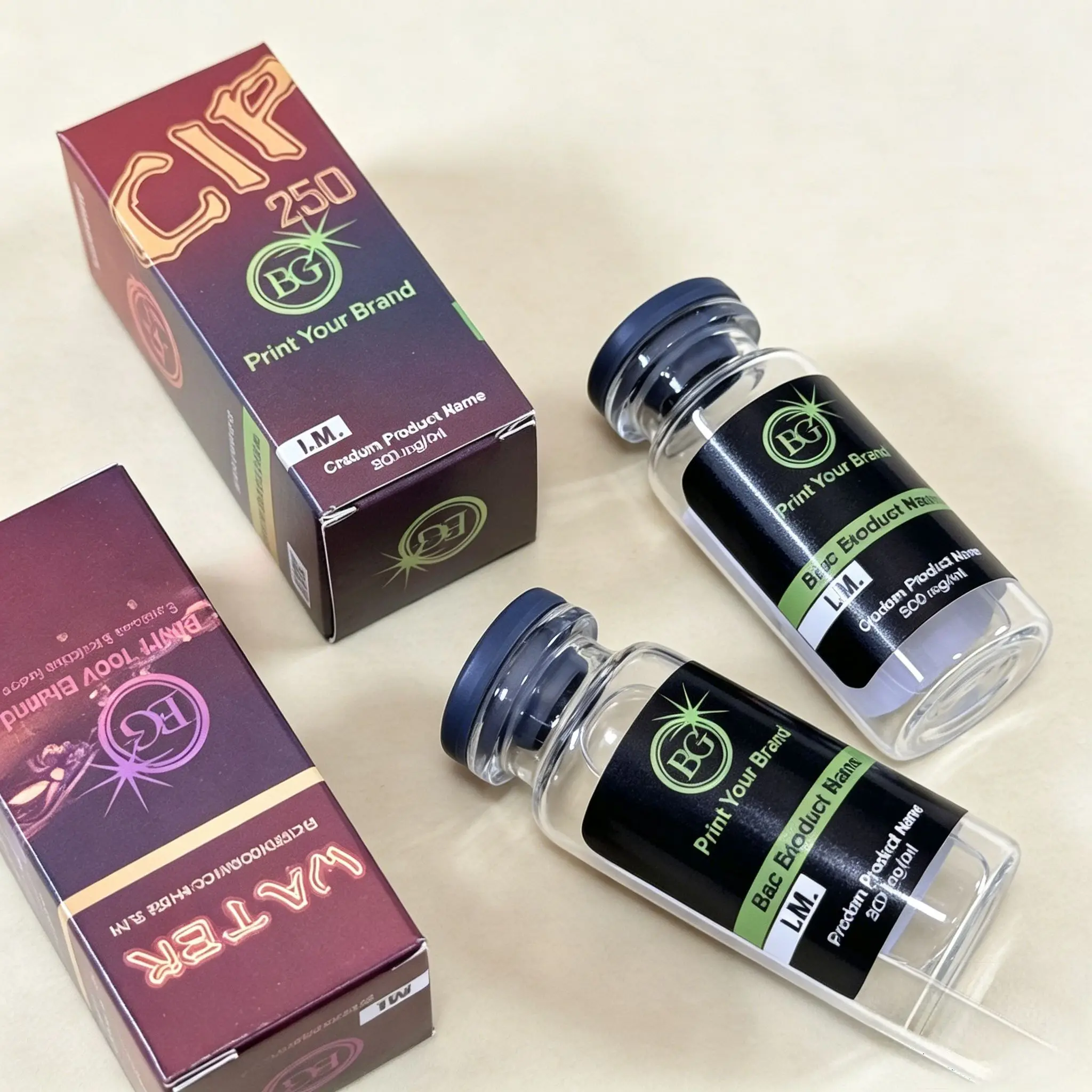 Personal Care Industry Packaging Kits,Custom Peptide Decals and Non-toxic Vinyl Labels for 3ml 5ml 10ml Bottles - Detail 1