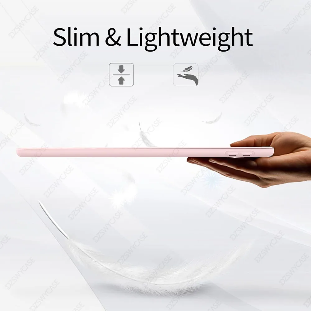 Silicone Case For iPad 9/8/7th Gen 10.2-inch, Lightweight Smart Trifold Stand Cover, Shockproof Soft TPU Back, Auto Sleep/Wake image 5