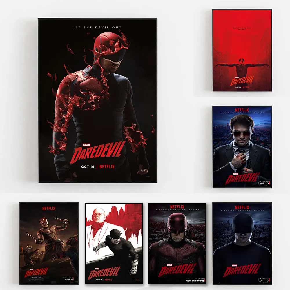 

MINISO Marvel 2025 New Movie Daredevil Poster Home Decor Canvas Wall Painting Disney Movie Art Modern Print Bedroom Living Room