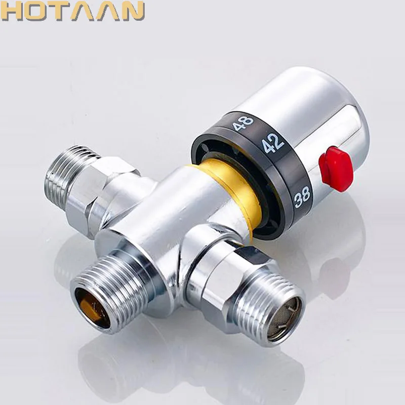 

High Quanlity DN15(G1/2) Brass Thermostatic Mixing Valve Automatic Temperature Control Valve Solar Energy Pipe Thermostat Valve