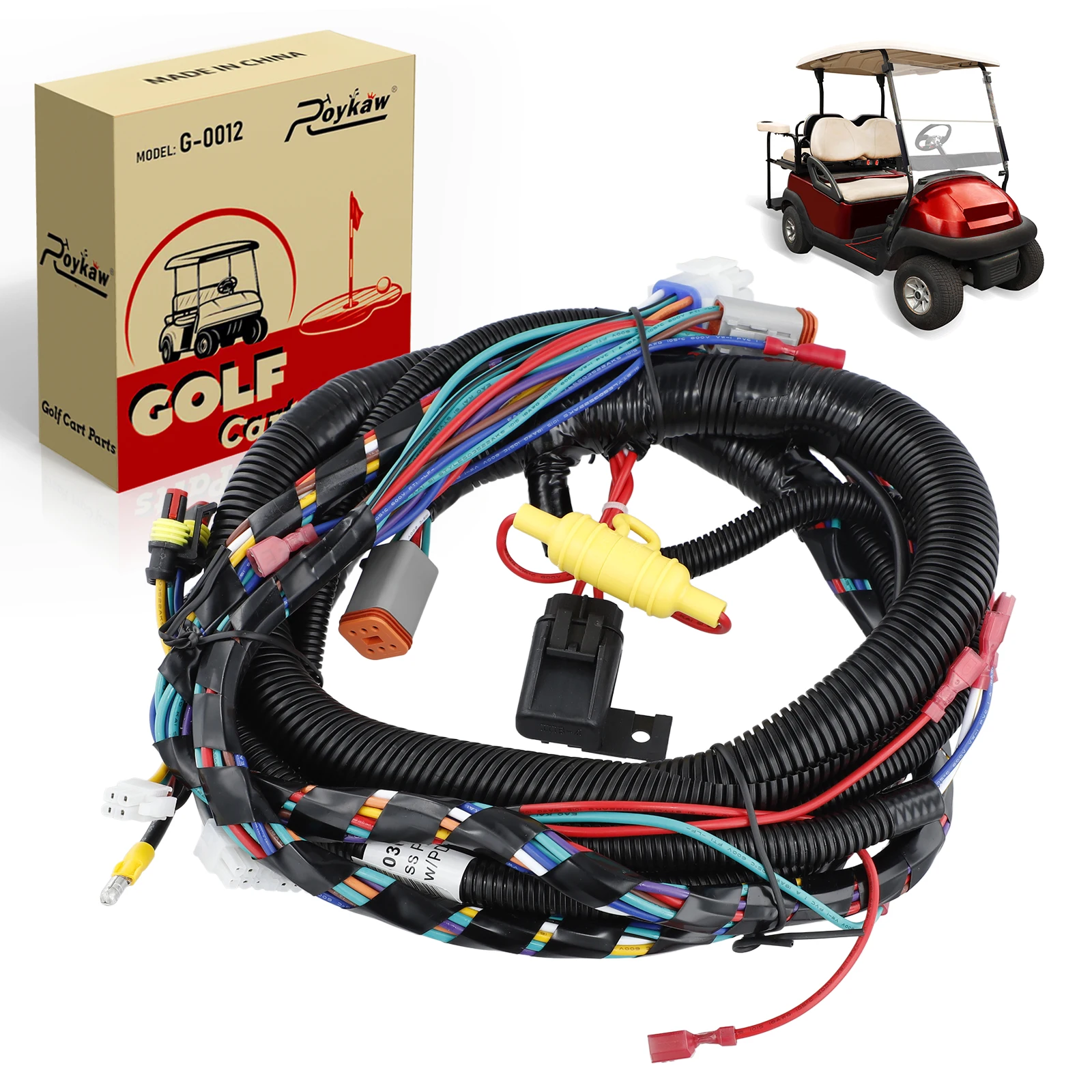 Roykaw Golf Cart Main Harness Control Wiring Harness Fit for Club Car Precedent 2012-2014 Electric Vehicles, OEM# 103850301