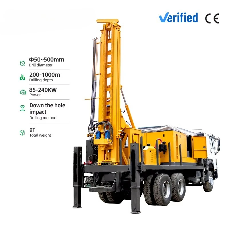 Heavy Duty Truck Mounted Water Well Drilling Rig High Power for Groundwater Industrial Drilling Perforación Pozo