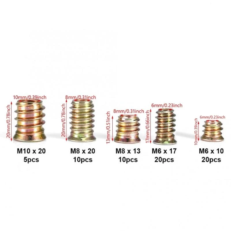 65pcs DRAAD Plaats schroefmoer voor multifunctioneel gebruik meubels en