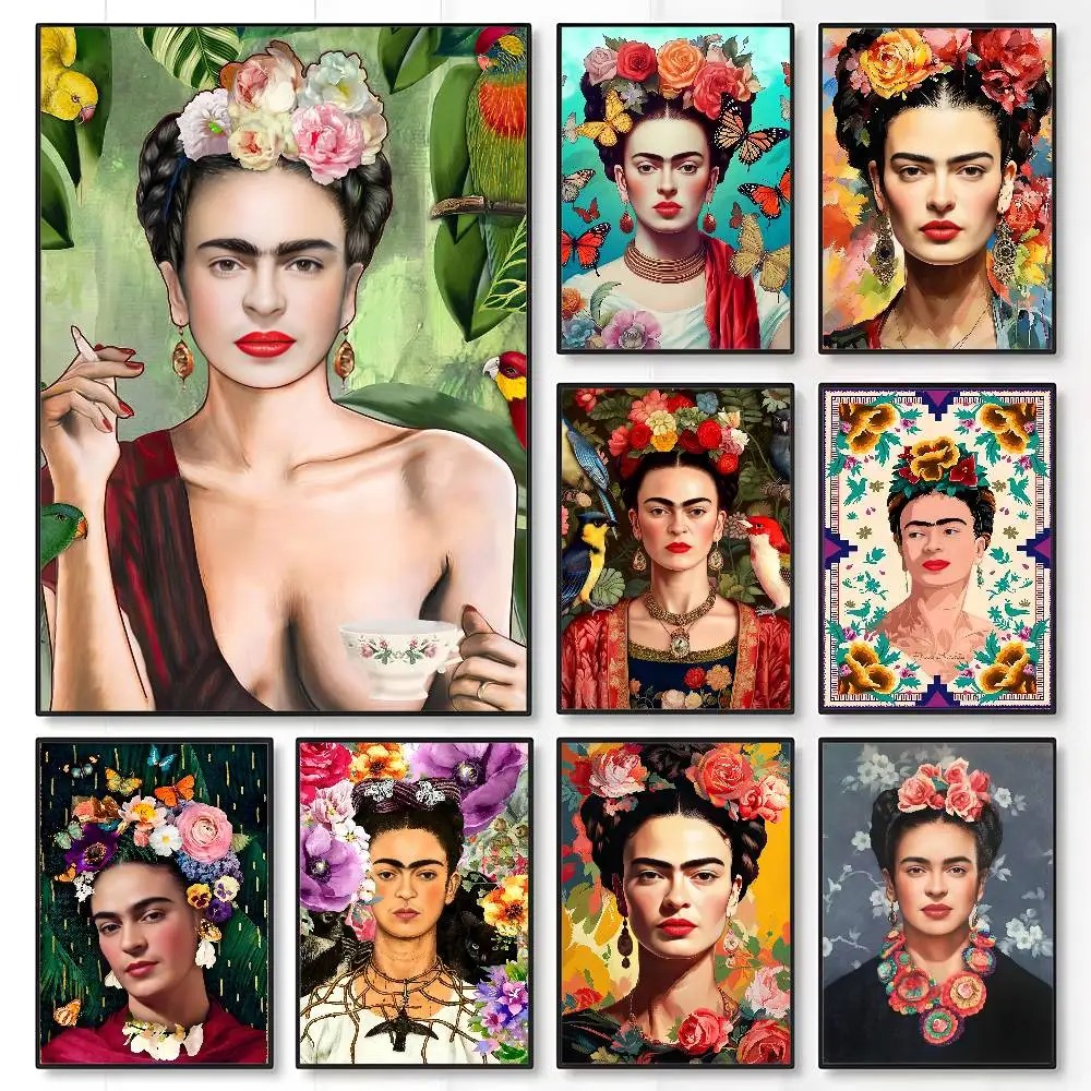 Vintage Artist F-Frida K-Kahlo Poster Room Wall Art Painting Sticker For Home Decoration Bedroom Bar Picture Decor