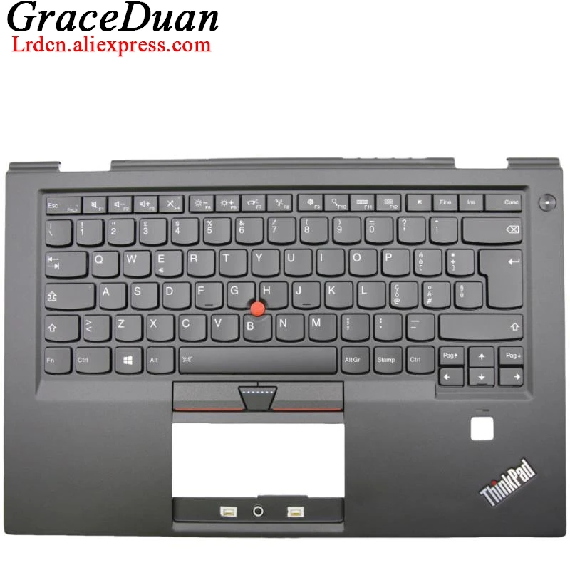 

IT Italian Black Keyboard Upper Case Palmrest Shell Cover For Lenovo Thinkpad X1 Carbon 4th Gen4 G4 01AV167 01AV206