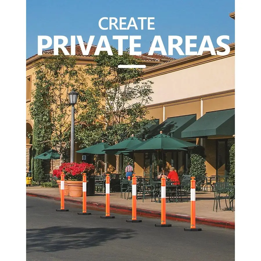 45 عمود Delineator مع قاعدة، مخاريط Delineator المرورية البرتقالية مع طوق عاكس لممارسة القيادة، أعمال البناء 3 P