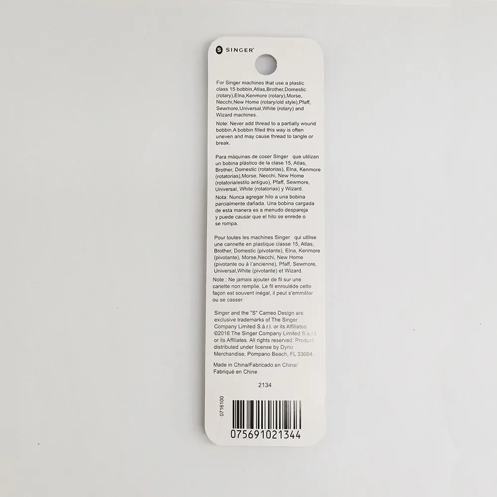1/2/5/10 Pack Singer 2134 Bobbins Class 15 Transparent, 4-Count For Singer,Brother, New Home Pfaff,White, and Wizard machines