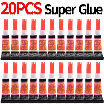 20/10pcs Liquid Super Glue Wood Rubber Metal Glass Cyanoacrylate Adhesive Stationery Store Nail Gel Instant Strong Bond Leather