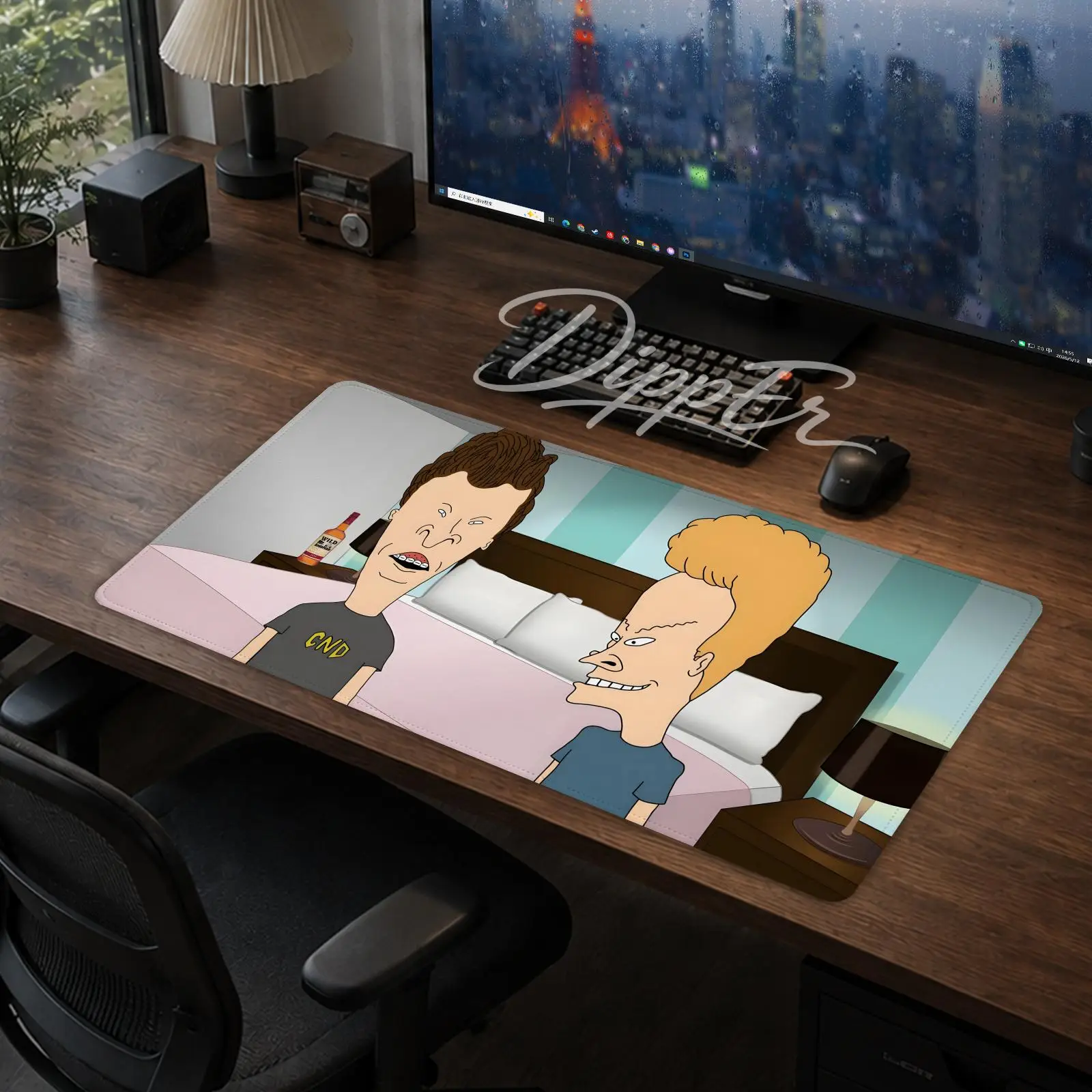 A-Beavis and Butthead Mouse Pad Office Large Desk Mat Gaming Mousepad Rubber Bottom Non-Slip Cushion 900X400