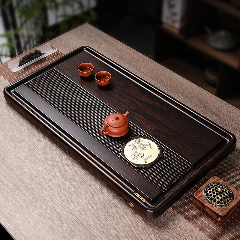 

Wooden Hospitality Tea Tray Serving Luxury Living Room Tableware Rectangle Chinese Tea Tray Drainage Bandejas Home Decorationgs