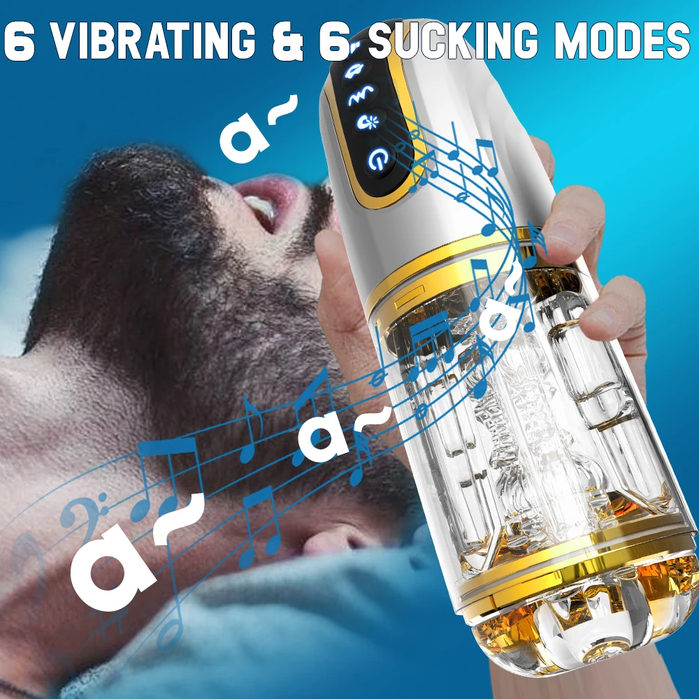 Automatic Male Masturbator Cup Sucking Vibration Penis Oral Machine Blowjob Masturbation Real Vagina Vacuum Sex Toys for Men