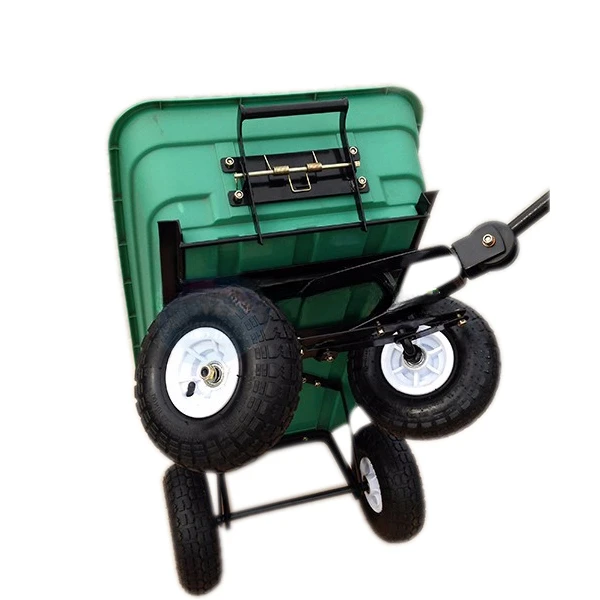 Agricultural Garden Dump Truck Green Load One Wheel Trolley Field Tool Dumper Hand Pulled Carrier TC2145 2024 Hot Sale