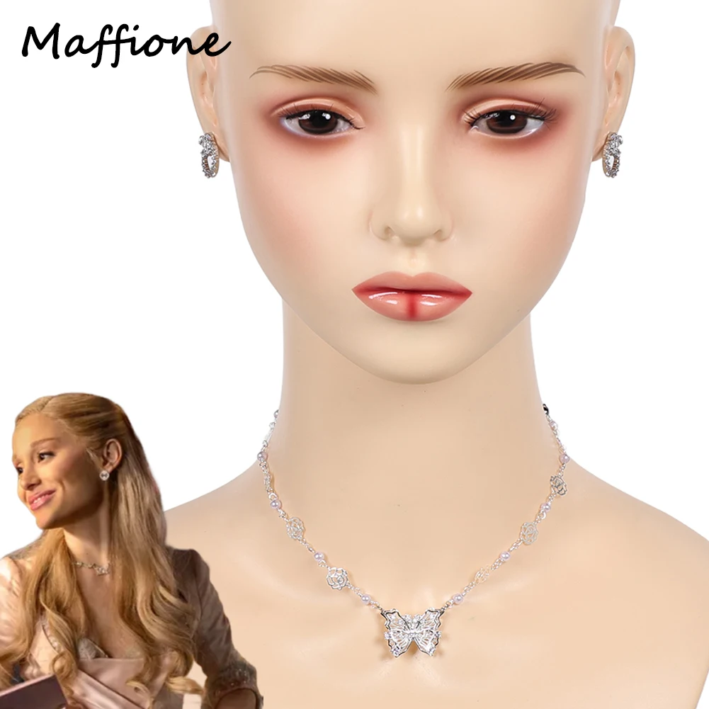 

Wicked 2, хорошее ожерелье с бантом Глинды, серьги, реквизит для косплея, женская маскировка, ролевая игра, фантазия, аксессуары, костюмы на Хэллоуин