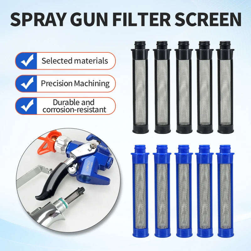 60/100 Mesh Spray Gun Filter, Black/Blue - Replacement for Gr a co 19Y355, 19Y356, Compatible with Airless Paint Sprayers