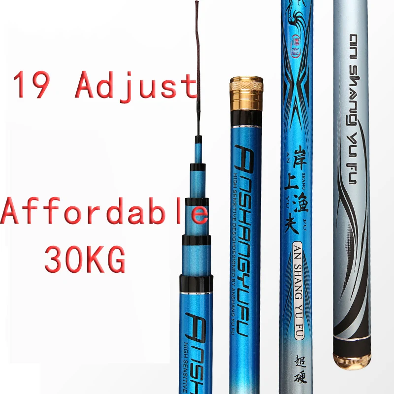 5H28 Slant 19 Adjustment Ultra Light Ultra Hard Carbon Platform Fishing Rod Fishing Pole Long Hand Fishing Rod 3.6-7.2M