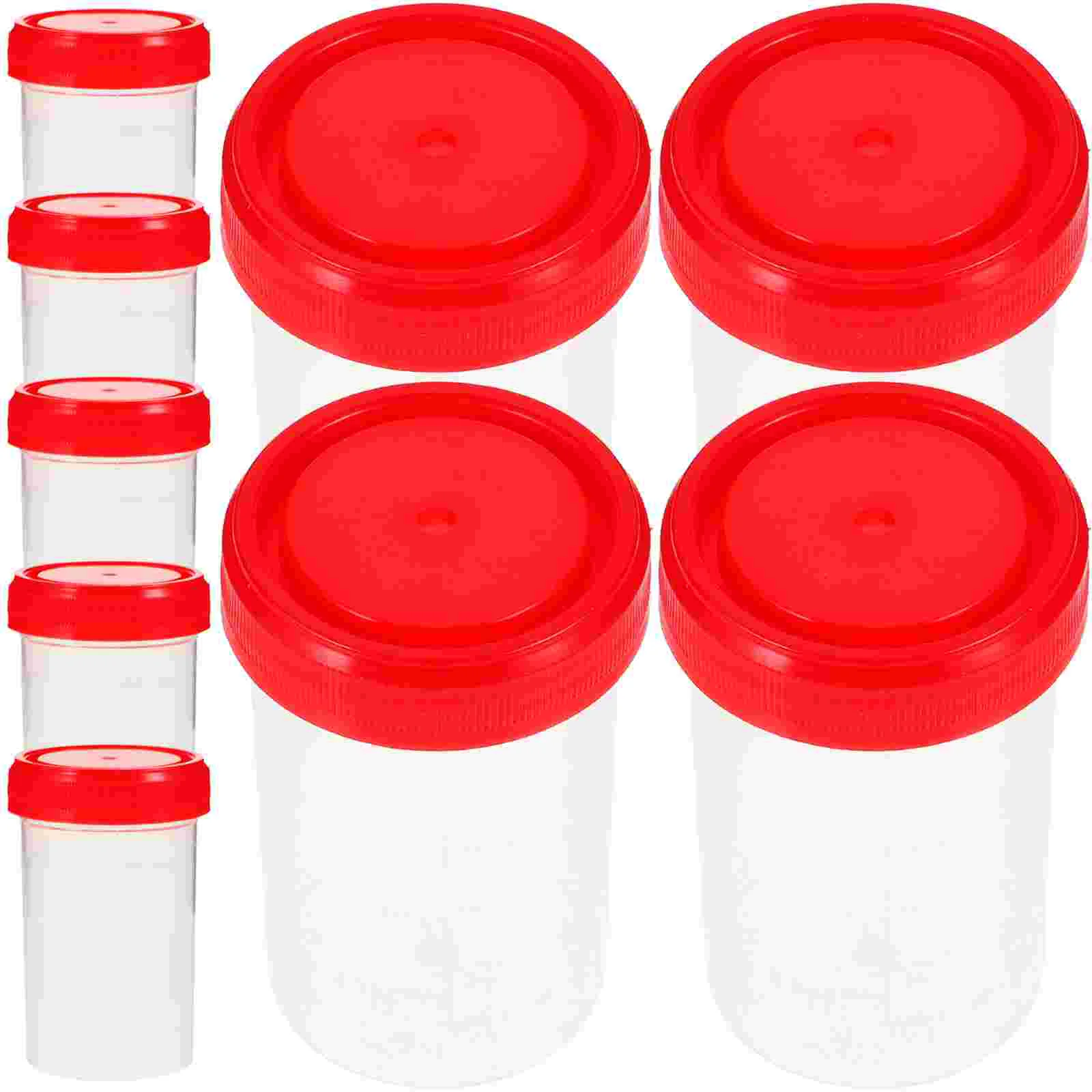 15 Pcs Ovulation Sampling Cup Urine Man Collection Plastic Specimen Cups with Lids