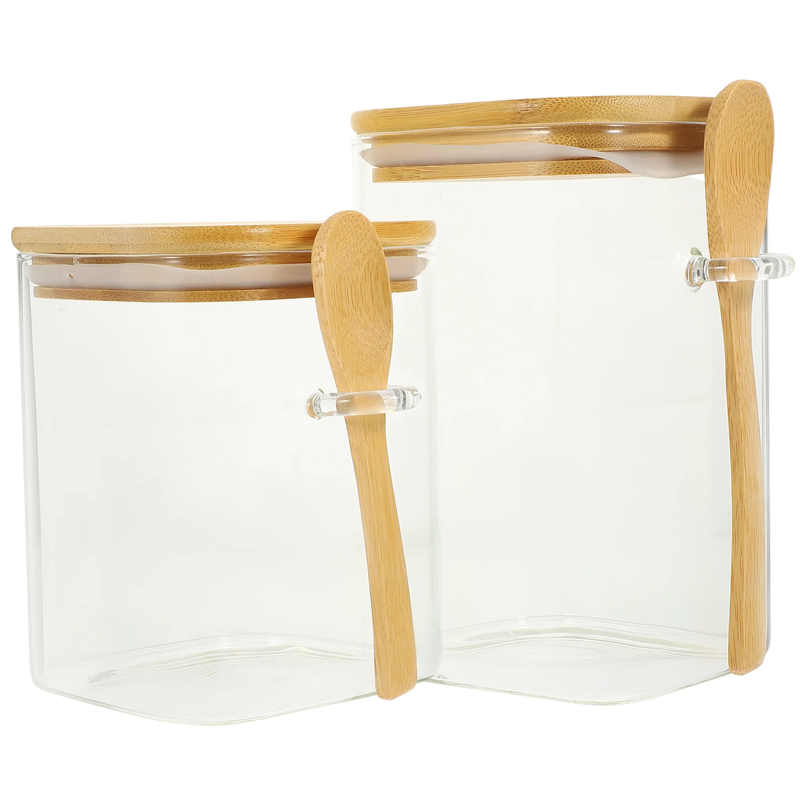 

2Sets Coffee Bean Storage Airtight Glass Jars Sealed Lids Kitchen Containers for Tea Sugar Snacks Storage Coffee Containers