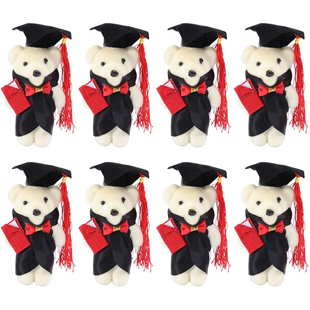 

8 Pcs Dolls Graduation Gift Bear Shape Bouquet Accessories Adornments for Plush Themed Bears Decors Small