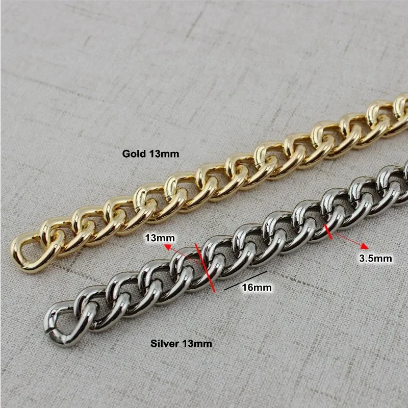 1Meter 11MM 13MM 17MM 22MM Aluminium Chain Light weight  Chain For Handbag Purse Adjusted Strap Handbag Straps Bag Accessories