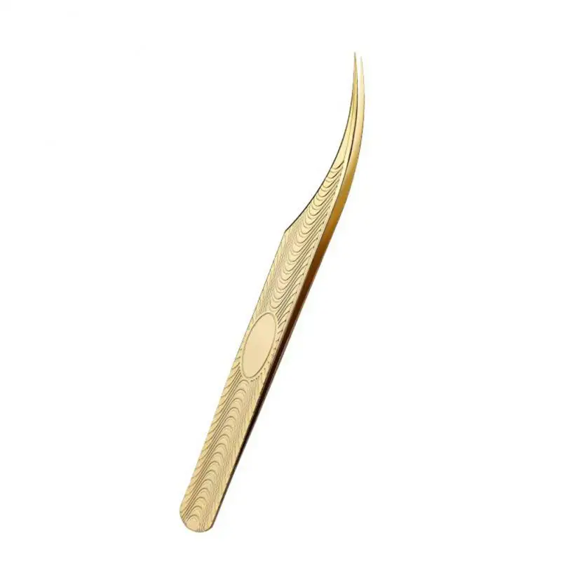 Precision Volume Eyelash Tweezers Professional Stainless Steel Eyelash Extension Clip Individual Curved Strip Lash Tools