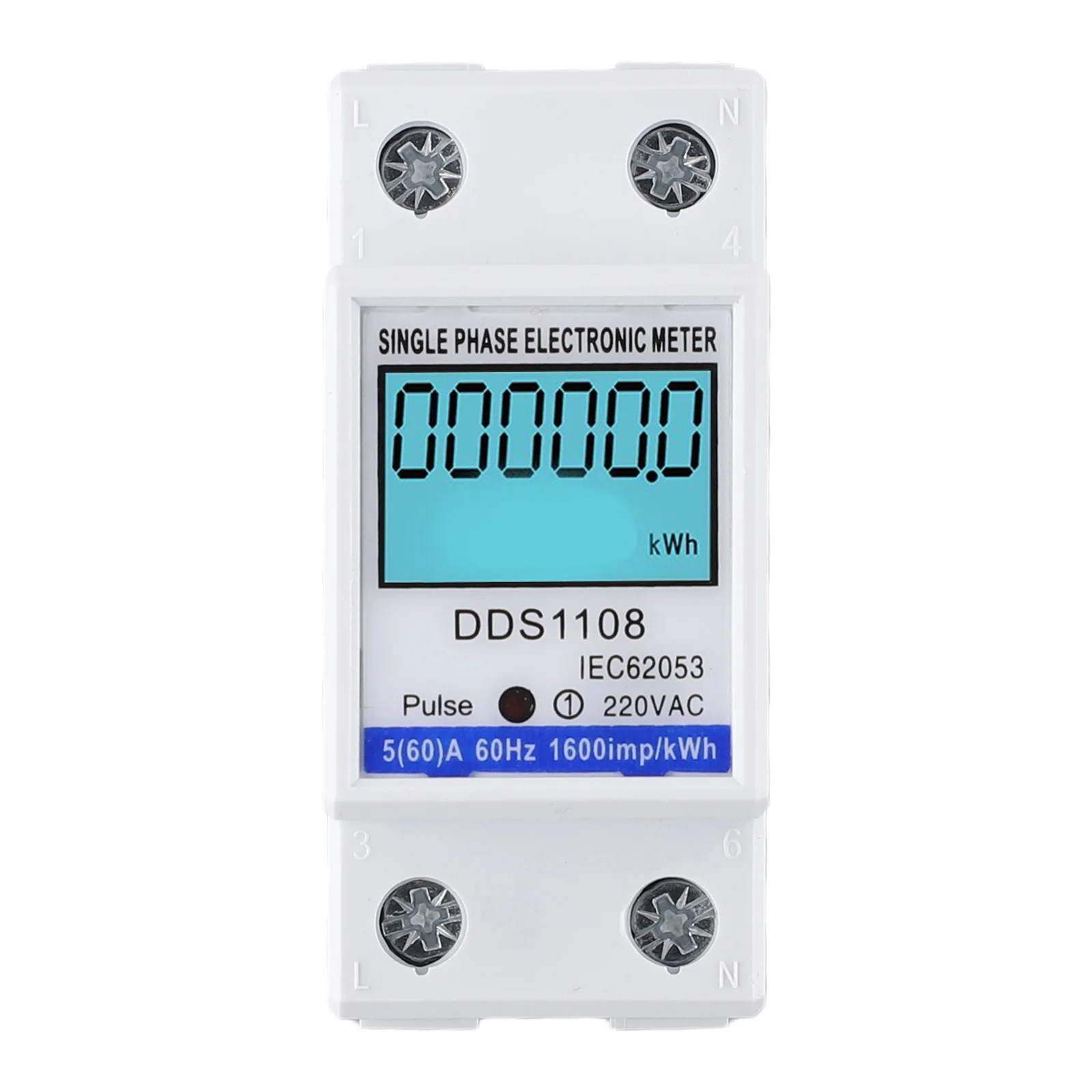 

New Energy Meter Embedded End Cover Backlight Energy Meter LCD Digital Display No Reset Button Plastic With Backlight