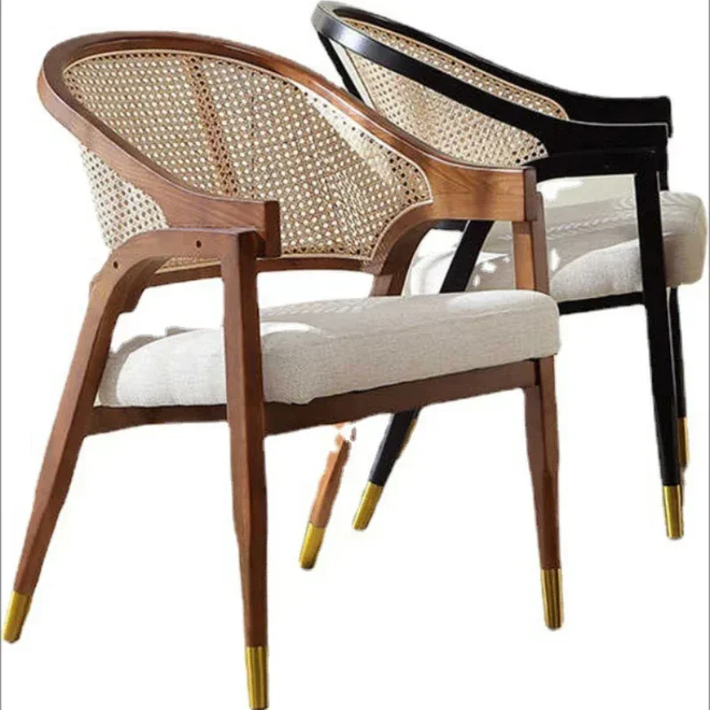 Rattan Outdoor Dining Chairs Japanese Party Dining Chairs Modern Wooden Restaurant Design Eetstoelen Furnitures