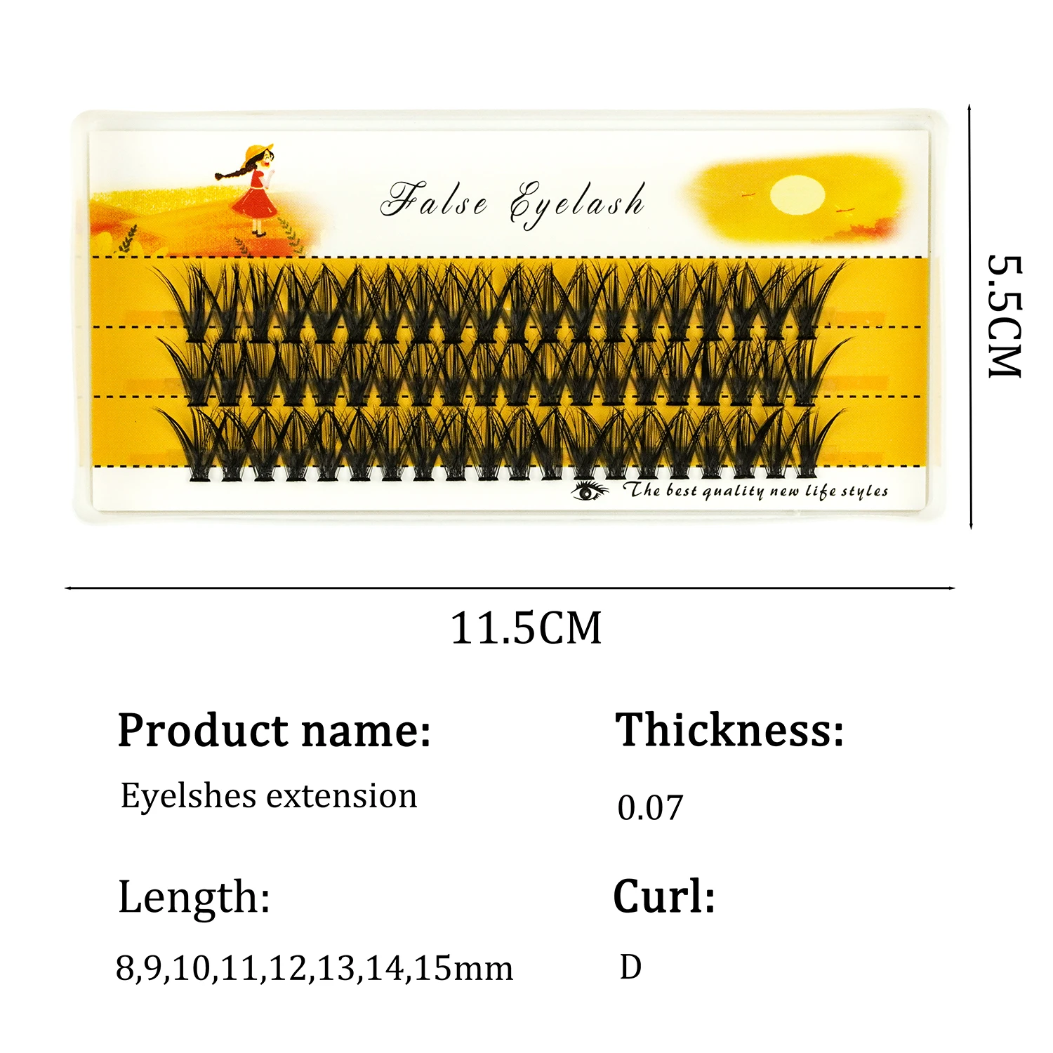 Extensiones de pestañas de visón, extensiones de pestañas naturales, volumen ruso D, herramienta de maquillaje de racimo Individual, 60 paquetes por caja, 20D, 30D, 40D, 50D