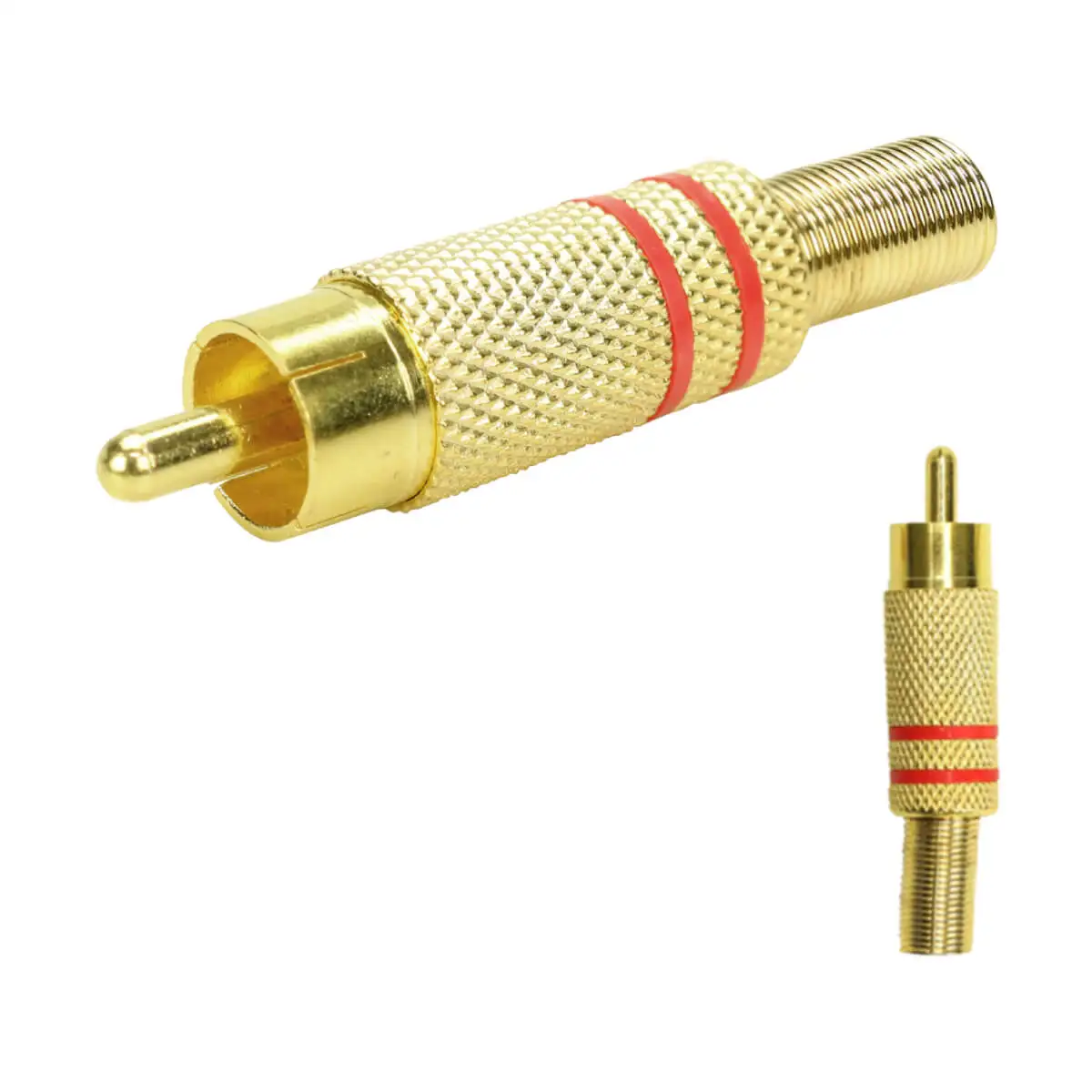 10x Rca Gold Plug 24k Professional Line 4mm-PIX-Red