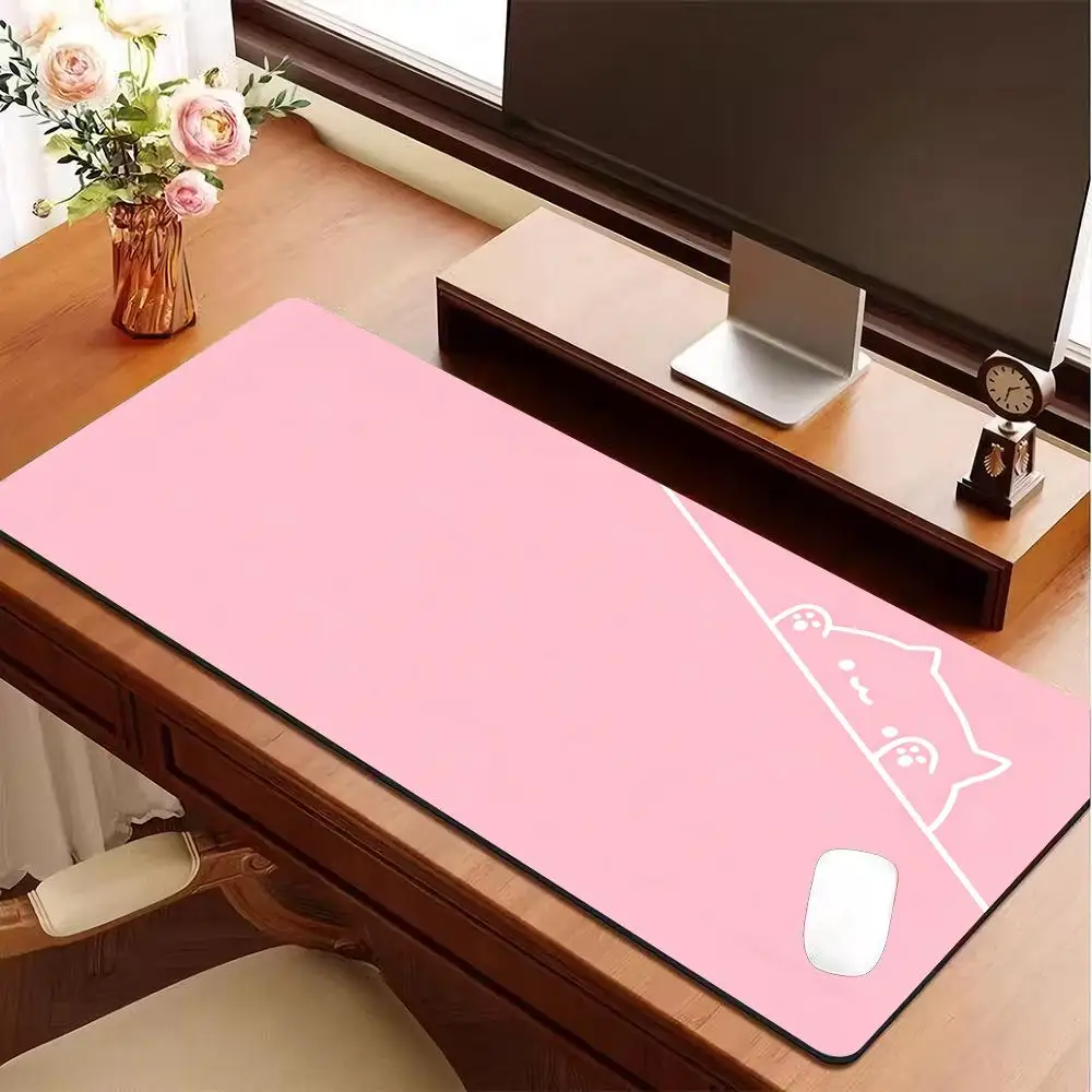 Cute cartoon lines, small black cat, mouse pad, big girl, good-looking office computer desk pads, home desk keyboard protection