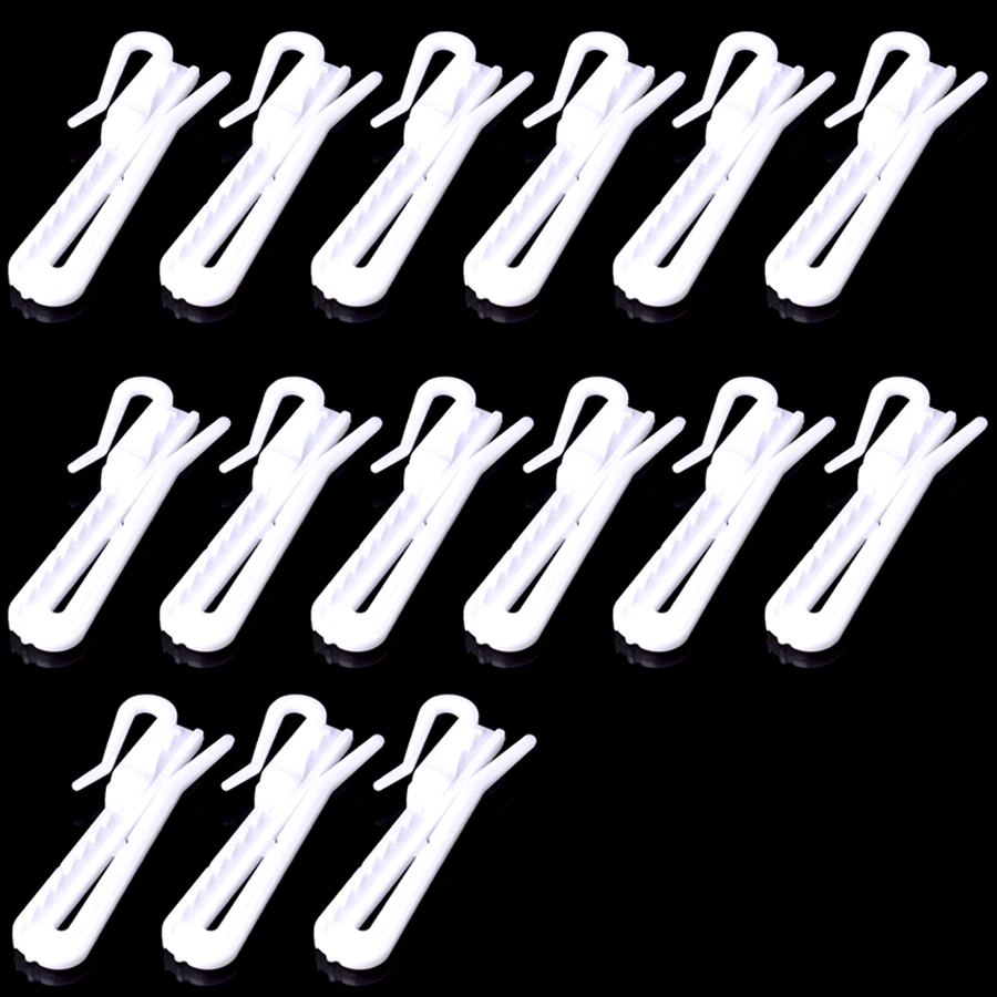 15pcs Adjustable Plastic Curtain Hooks, Pleat Hooks for Curtain Tape, Heavy Duty S-Hook Accessories