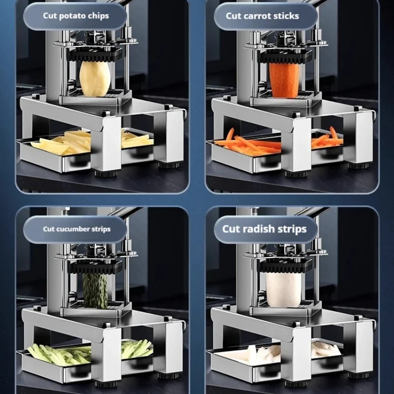 Коммерческая ручная машина для резки овощей, картофелерезка из нержавеющей стали, процессор для жареного картофеля