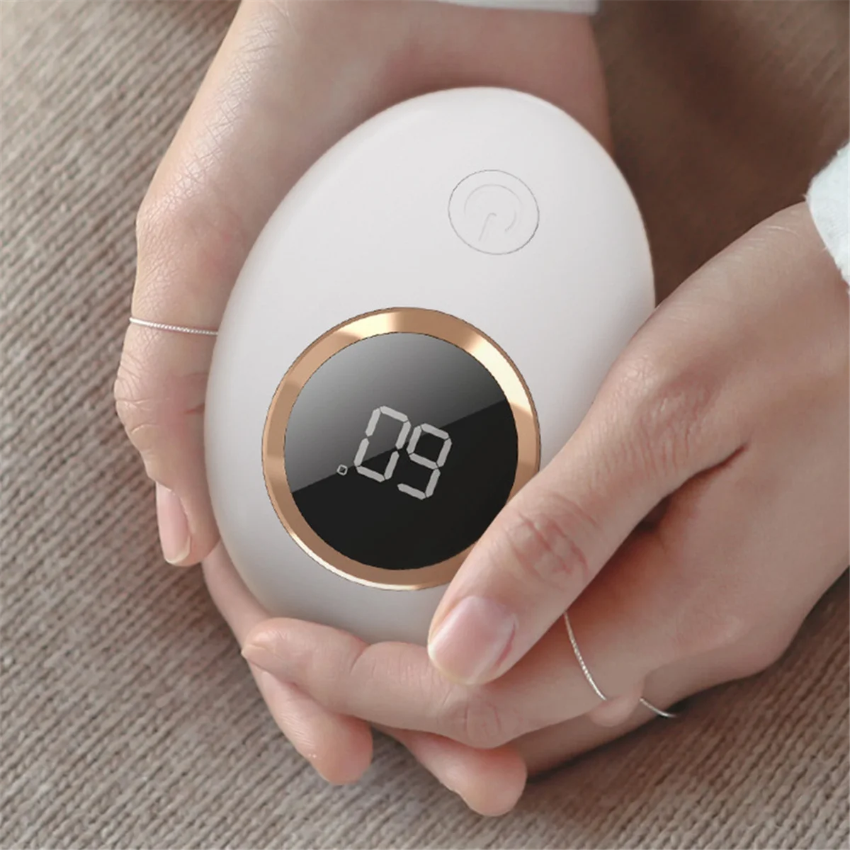 Hand Warmer USB Mobile Power Bank Charing Electric Hand Heater Warmer Multi-Function Pocket Warmer Digital Display Pink