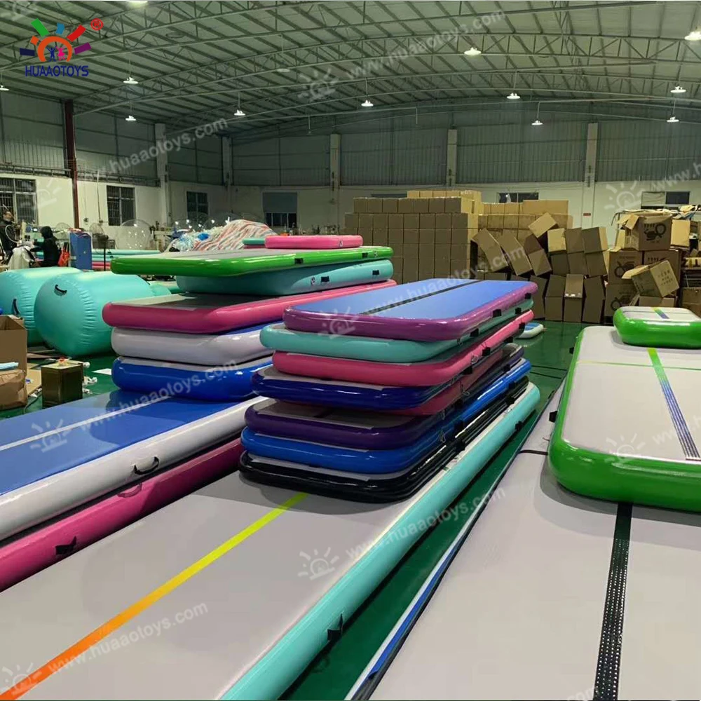 Inflatable Air Gymnastics Mat 10ft/13ft/16ft/20ft Tumbling Mat with Electric Pump 4.3ft Extra Wide 4 Inches Thich Tumble Track