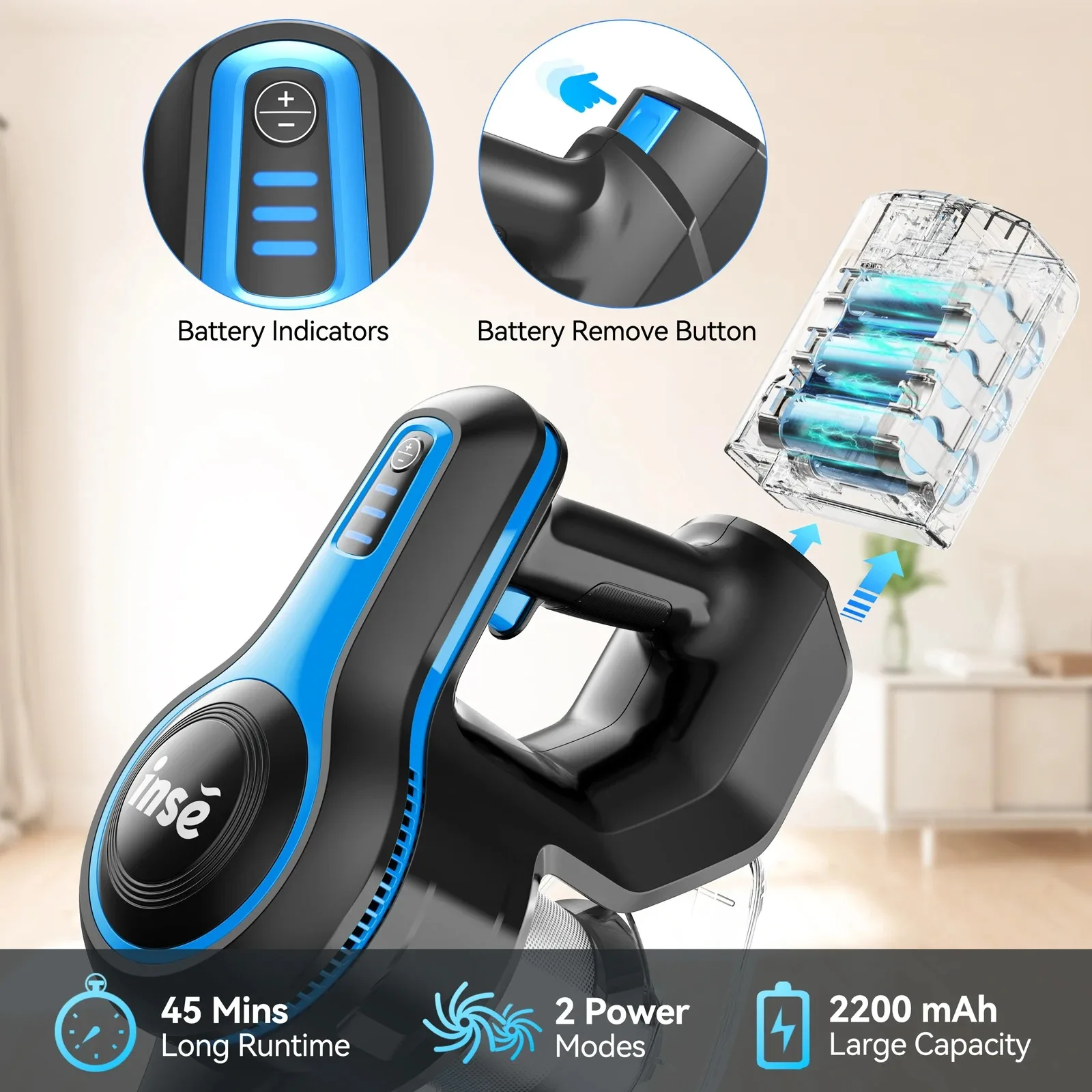 INSE Cordless Vacuum Cleaner Original Battery Accessories for Inse Vacuum Cleaners Vacuum Battery for Vacuum Model N5S/N5T/N500