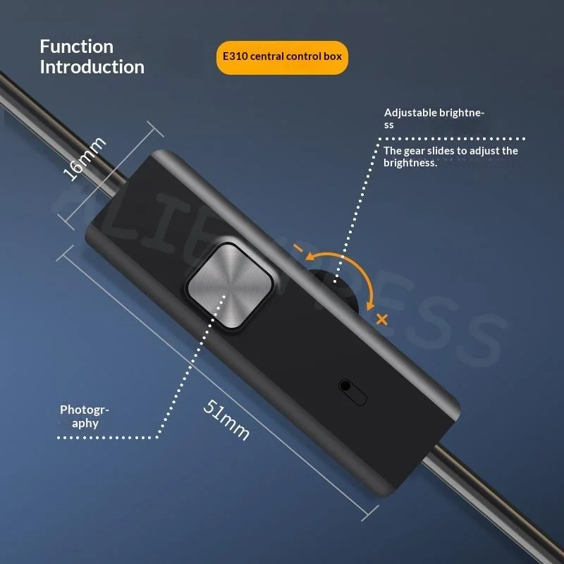Type-C Industrial Endoscope Micro USB Single Dual Lens  Flexible Cable Borescope for Android Phone Car Chassis Inspection