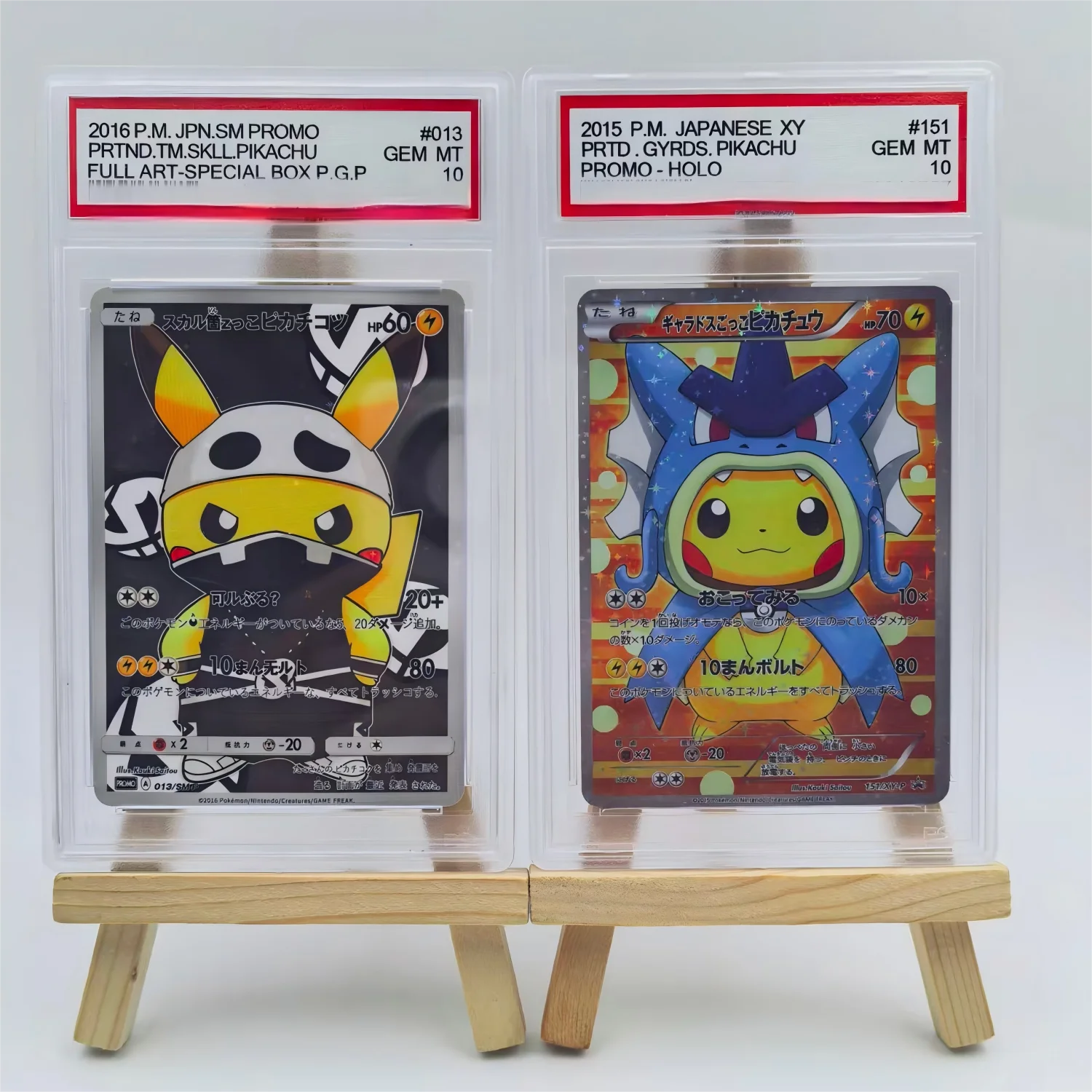 2016 P.M.JPN.SM PROMO PRTND.TM.SKLL.PIKACHU FULL ART-SPECIAL BOX P.G.P GEM MT نسخة 10 نقاط تصنيف جمع لعبة بطاقات الزينة #1
