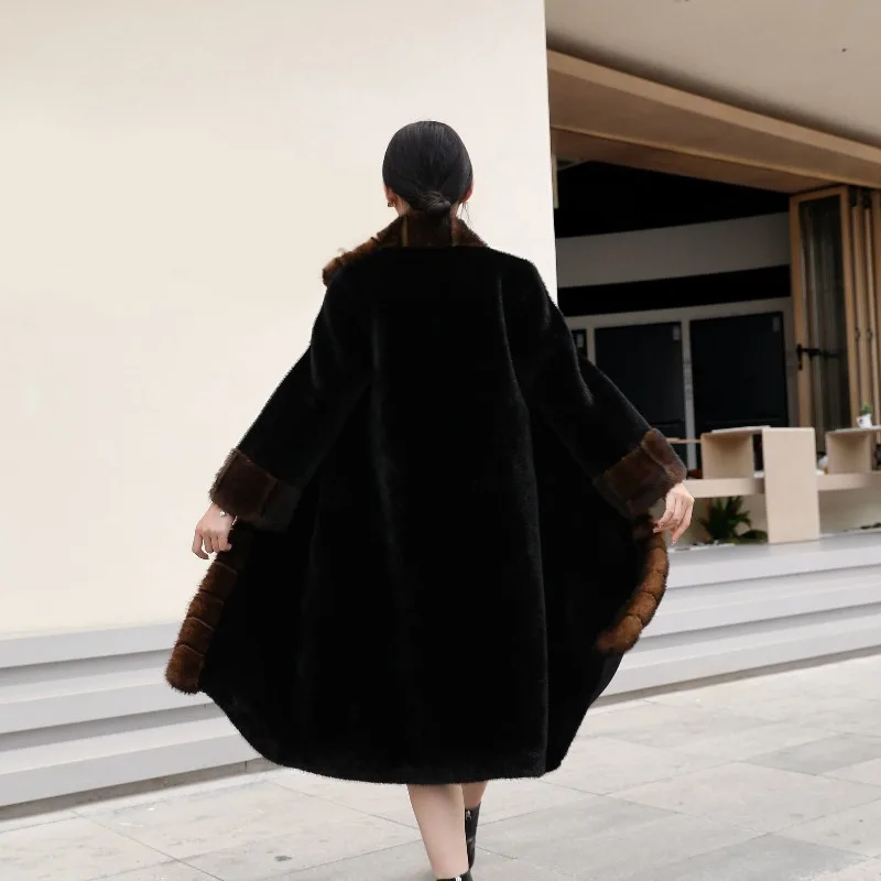 Nieuw herfst- en winterjasje van los warm namaakbont met nieuw Chinees ontwerp, gepersonaliseerde bontkraag, must-have voor stadsmeisjes